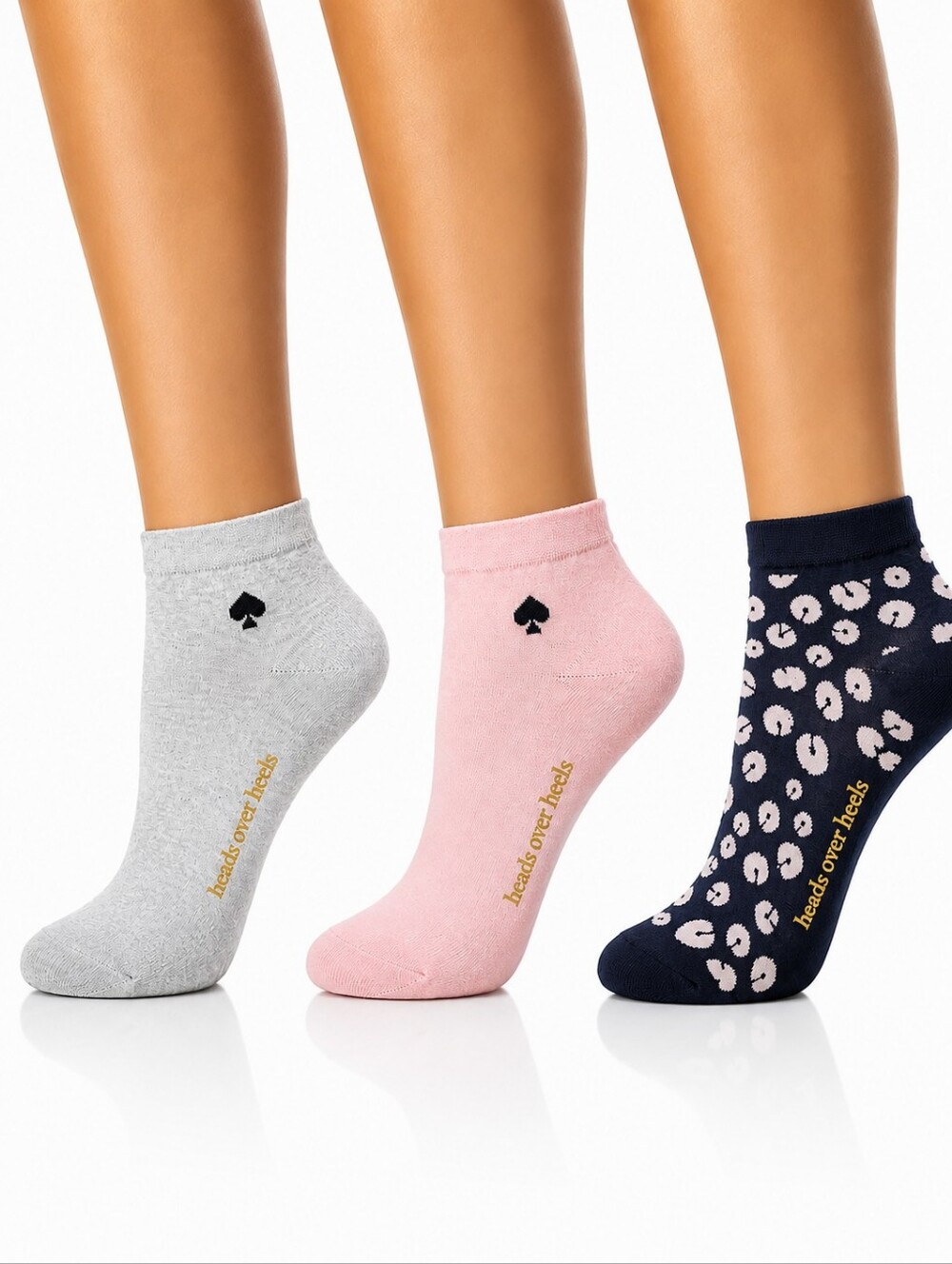 KATE SPADE New York 3 Pair Quarter Socks NWT Size 4-10 Luxury Cotton Blend